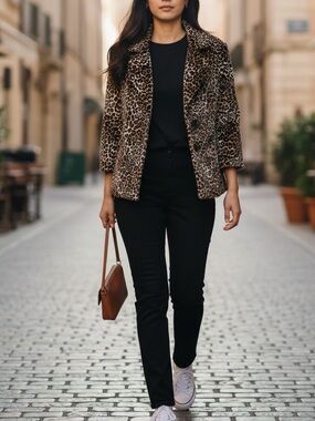 Rafaella | Faux Fur Animal Print Blazer NWT
